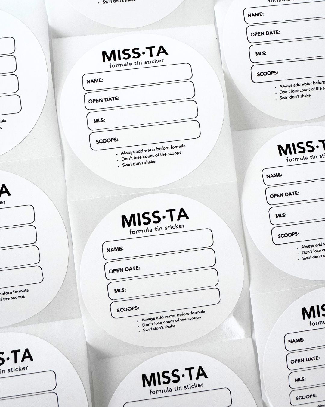 Formula Tin Stickers - Missta
